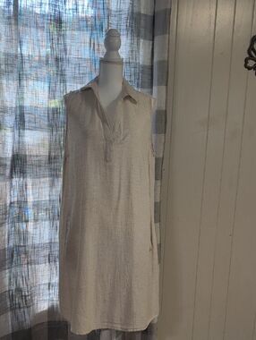 Mille Gabrielle Sleeveless Summer Dress In Beige.